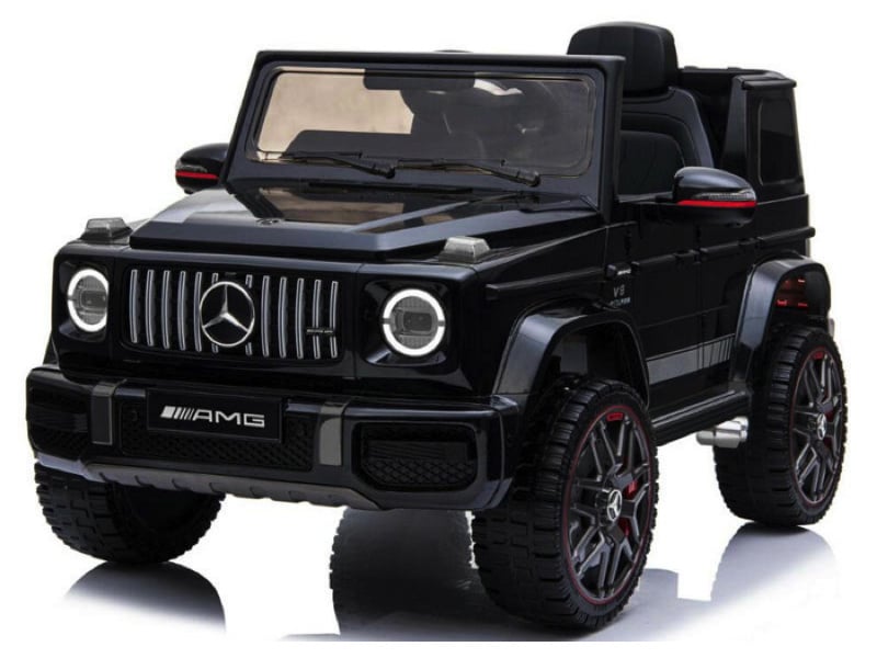 AMG-G63-black-0.jpg Mercedes G63, 12 volt Kinder Accu Auto, rubberen banden, leder zitje en meer! - Afbeelding 1