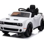 Dodge Challenger SRT, 12 volt elektrische kinderauto, Leder zitje, Rubberen banden, Kinder Accu Auto!