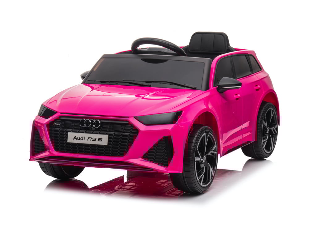 BRD2118-pink-0.jpg Audi RS6,12 volt elektrische kinderauto met rubberen banden, leder zitje en meer! - Afbeelding 1