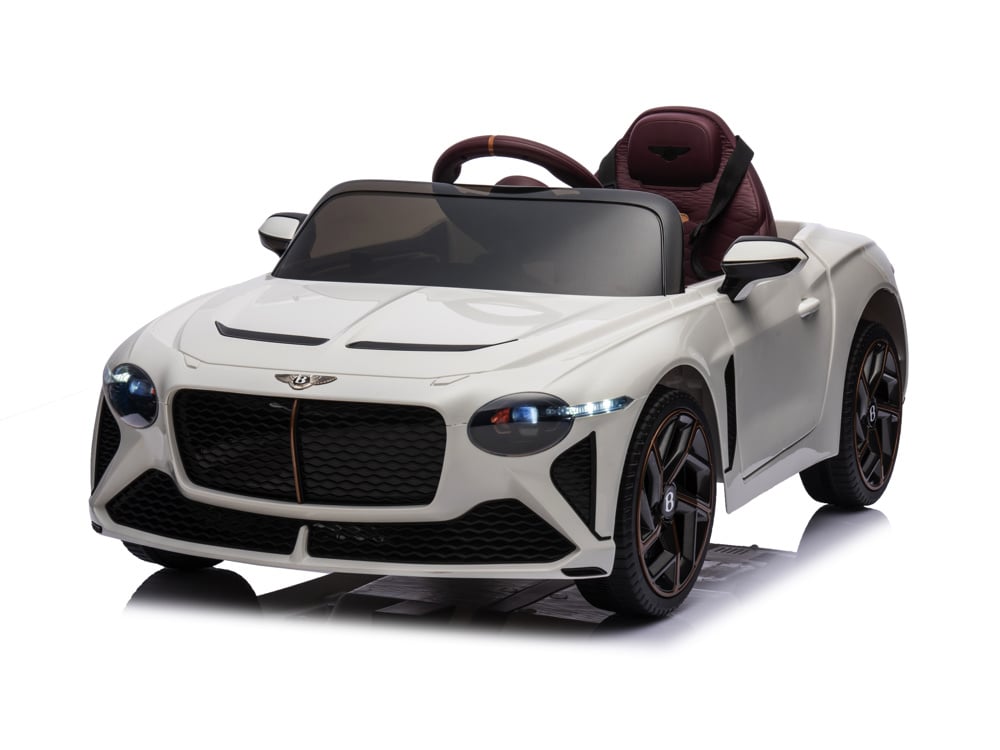 JE1008-white-0.jpg Bentley Bacalar, 12 volt elektrische kinderauto, leder zitje, rubberen banden en meer. - Afbeelding 1