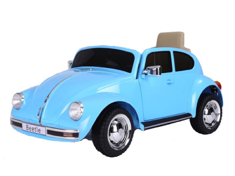JE1818-blue-0.jpg Volkswagen Beetle Oldtimer, 12 volt kinderauto met rubberen banden en meer! - Afbeelding 1