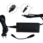 48 volt 2A oplader, GX16 3-gats + ronde aansluiting voor loodaccu's