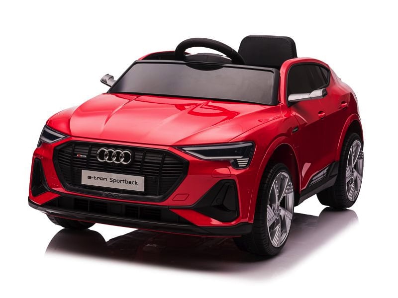 QLS6688-red-0.jpg Audi e-tron ,12 volt elektrische kinderauto met rubberen banden, leder zitje en meer! - Afbeelding 1