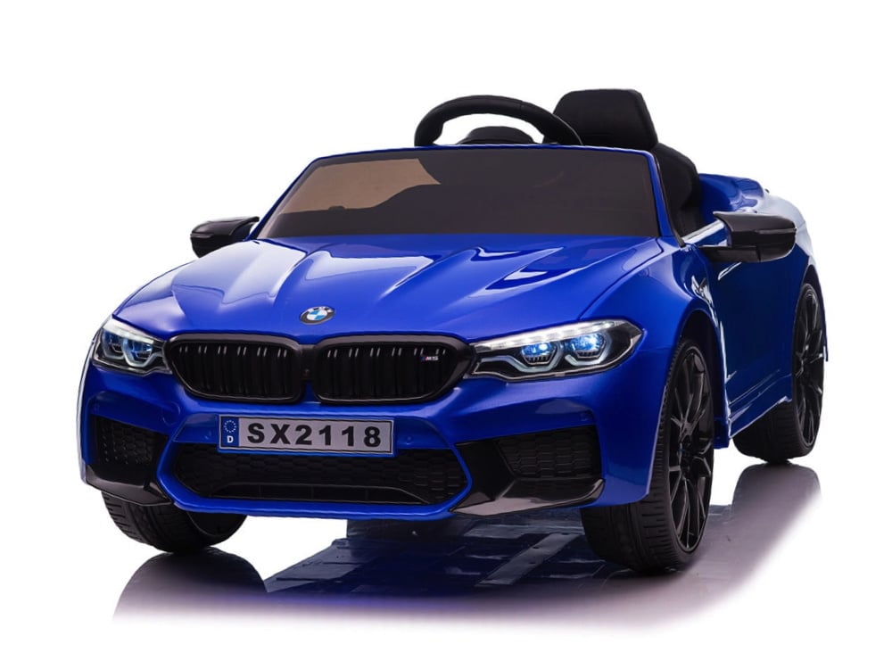 SX2118-blue-0.jpg BMW M5, Leder zitje, Rubberen banden, Kinder Accu Auto! - Afbeelding 1