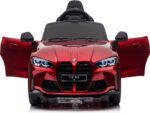 BMW M4, 12 volt elektrische kinderauto, Leder zitje, Rubberen banden, Kinder Accu Auto! - Afbeelding 3