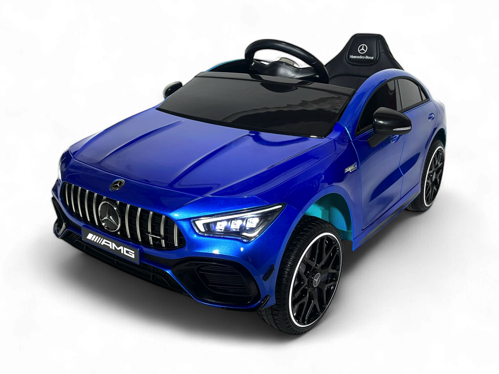 XMX628-blue-0.png Mercedes CLA 45 S AMG Elektrische Kinderauto 12 volt elektrische kinderauto met rubberen banden, leder zitje en meer! - Afbeelding 1